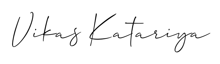 Designed for modern professionals: Vikas Katariya name signature crafted with Allison_Script script. Ready for digital PDF workflows. Vikas Katariya signature style 2 images and pictures png