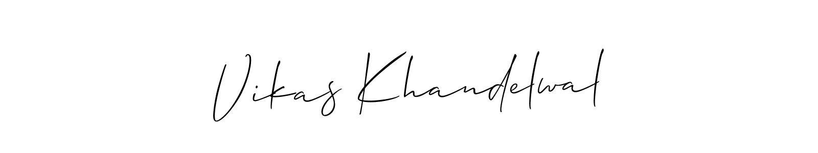 How to make Vikas Khandelwal signature? Allison_Script is a professional autograph style. Create handwritten signature for Vikas Khandelwal name. Vikas Khandelwal signature style 2 images and pictures png