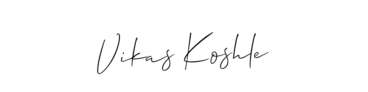 This is the best signature style for the Vikas Koshle name. Also you like these signature font (Allison_Script). Mix name signature. Vikas Koshle signature style 2 images and pictures png