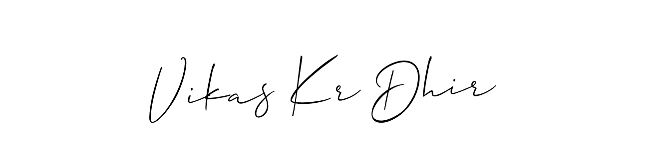 Create a beautiful signature design for name Vikas Kr Dhir. With this signature (Allison_Script) fonts, you can make a handwritten signature for free. Vikas Kr Dhir signature style 2 images and pictures png