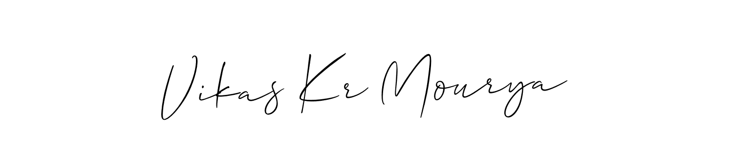 It looks lik you need a new signature style for name Vikas Kr Mourya. Design unique handwritten (Allison_Script) signature with our free signature maker in just a few clicks. Vikas Kr Mourya signature style 2 images and pictures png