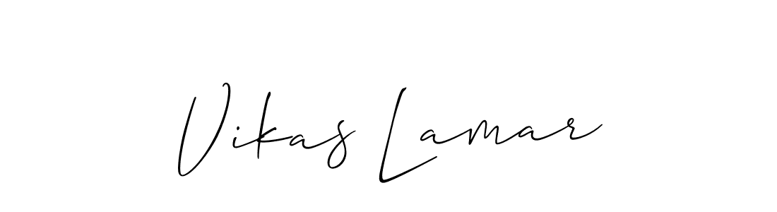 Allison_Script is a professional signature style that is perfect for those who want to add a touch of class to their signature. It is also a great choice for those who want to make their signature more unique. Get Vikas Lamar name to fancy signature for free. Vikas Lamar signature style 2 images and pictures png
