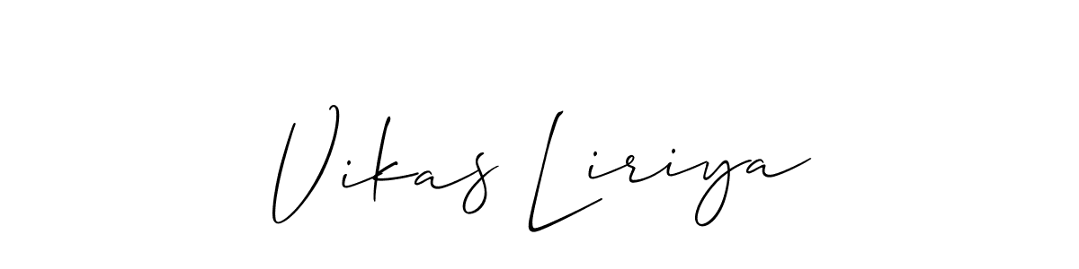 Make a beautiful signature design for name Vikas Liriya. With this signature (Allison_Script) style, you can create a handwritten signature for free. Vikas Liriya signature style 2 images and pictures png