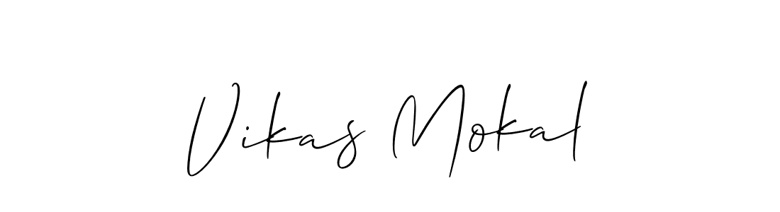 How to Draw Vikas Mokal signature style? Allison_Script is a latest design signature styles for name Vikas Mokal. Vikas Mokal signature style 2 images and pictures png