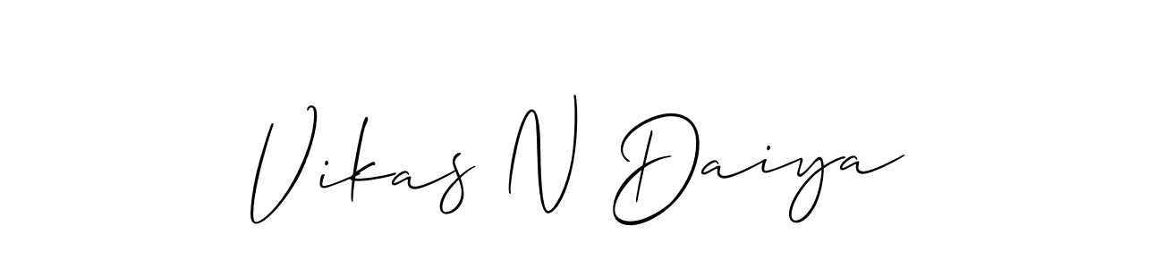 It looks lik you need a new signature style for name Vikas N Daiya. Design unique handwritten (Allison_Script) signature with our free signature maker in just a few clicks. Vikas N Daiya signature style 2 images and pictures png