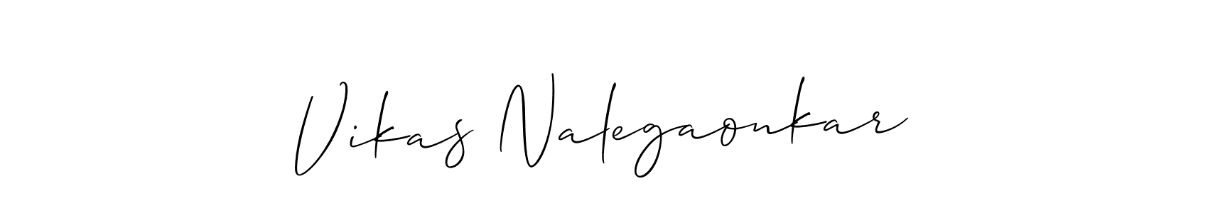 You should practise on your own different ways (Allison_Script) to write your name (Vikas Nalegaonkar) in signature. don't let someone else do it for you. Vikas Nalegaonkar signature style 2 images and pictures png