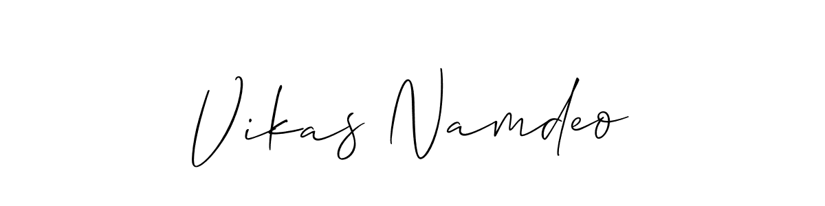 Use a signature maker to create a handwritten signature online. With this signature software, you can design (Allison_Script) your own signature for name Vikas Namdeo. Vikas Namdeo signature style 2 images and pictures png