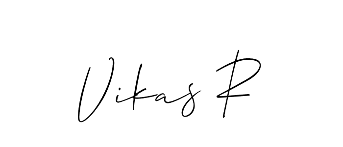Create a beautiful signature design for name Vikas R. With this signature (Allison_Script) fonts, you can make a handwritten signature for free. Vikas R signature style 2 images and pictures png