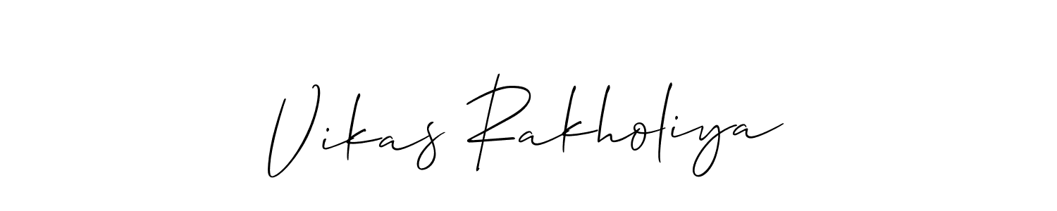 Use a signature maker to create a handwritten signature online. With this signature software, you can design (Allison_Script) your own signature for name Vikas Rakholiya. Vikas Rakholiya signature style 2 images and pictures png