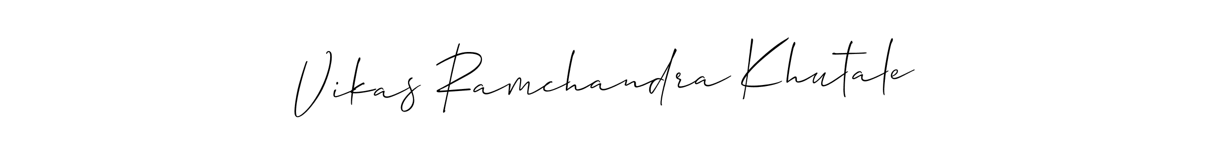 Make a beautiful signature design for name Vikas Ramchandra Khutale. With this signature (Allison_Script) style, you can create a handwritten signature for free. Vikas Ramchandra Khutale signature style 2 images and pictures png