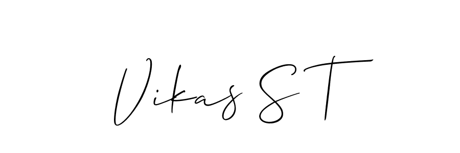 How to make Vikas S T name signature. Use Allison_Script style for creating short signs online. This is the latest handwritten sign. Vikas S T signature style 2 images and pictures png