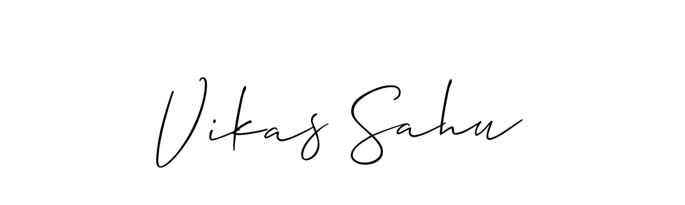 The best way (Allison_Script) to make a short signature is to pick only two or three words in your name. The name Vikas Sahu include a total of six letters. For converting this name. Vikas Sahu signature style 2 images and pictures png