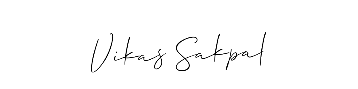 How to make Vikas Sakpal name signature. Use Allison_Script style for creating short signs online. This is the latest handwritten sign. Vikas Sakpal signature style 2 images and pictures png