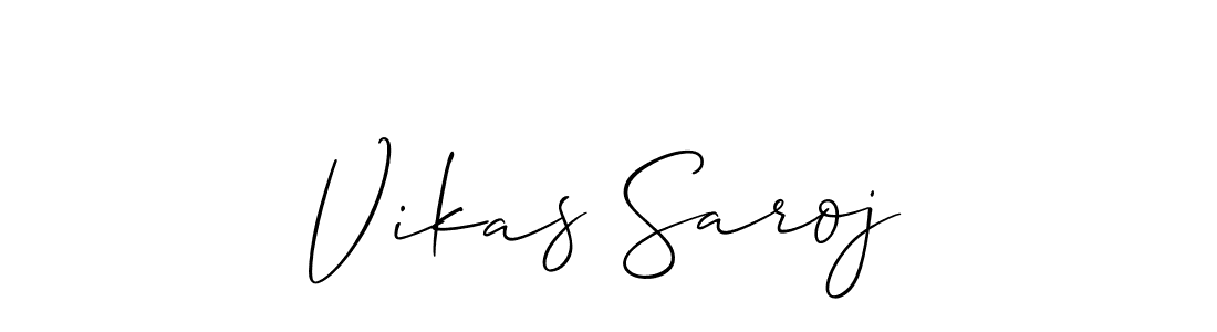 Create a beautiful signature design for name Vikas Saroj. With this signature (Allison_Script) fonts, you can make a handwritten signature for free. Vikas Saroj signature style 2 images and pictures png