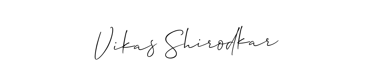 It looks lik you need a new signature style for name Vikas Shirodkar. Design unique handwritten (Allison_Script) signature with our free signature maker in just a few clicks. Vikas Shirodkar signature style 2 images and pictures png