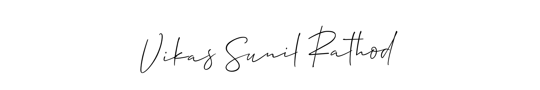 Create a beautiful signature design for name Vikas Sunil Rathod. With this signature (Allison_Script) fonts, you can make a handwritten signature for free. Vikas Sunil Rathod signature style 2 images and pictures png