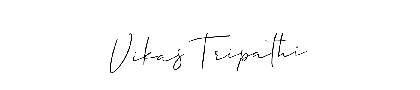 Create a beautiful signature design for name Vikas Tripathi. With this signature (Allison_Script) fonts, you can make a handwritten signature for free. Vikas Tripathi signature style 2 images and pictures png