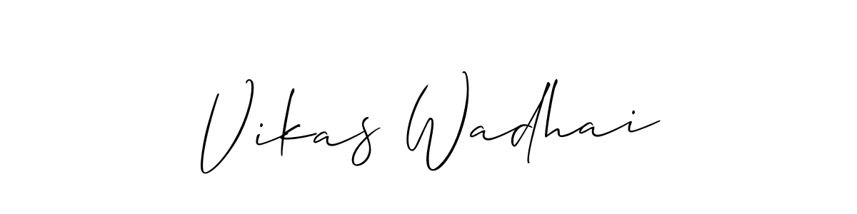 Create a beautiful signature design for name Vikas Wadhai. With this signature (Allison_Script) fonts, you can make a handwritten signature for free. Vikas Wadhai signature style 2 images and pictures png
