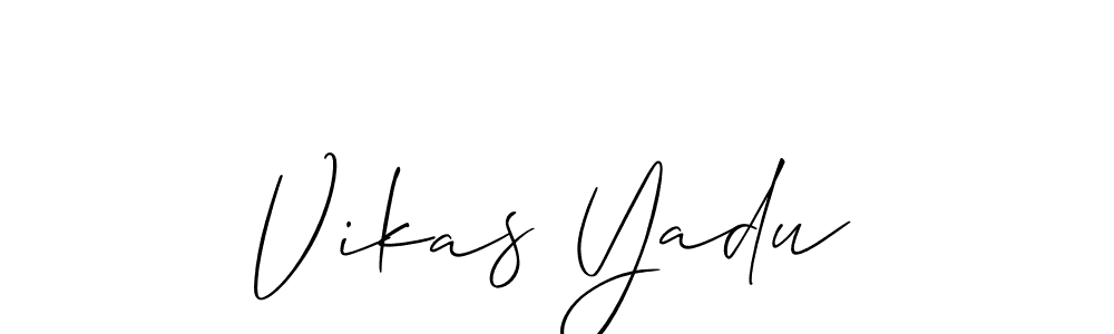 Allison_Script is a professional signature style that is perfect for those who want to add a touch of class to their signature. It is also a great choice for those who want to make their signature more unique. Get Vikas Yadu name to fancy signature for free. Vikas Yadu signature style 2 images and pictures png