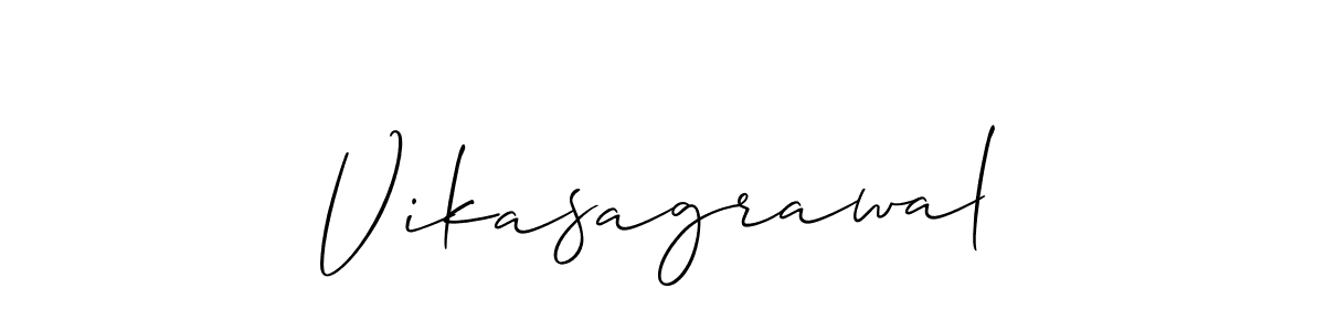 How to make Vikasagrawal name signature. Use Allison_Script style for creating short signs online. This is the latest handwritten sign. Vikasagrawal signature style 2 images and pictures png