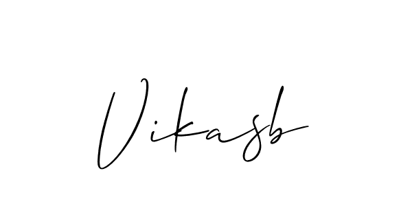 The best way (Allison_Script) to make a short signature is to pick only two or three words in your name. The name Vikasb include a total of six letters. For converting this name. Vikasb signature style 2 images and pictures png