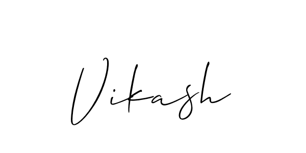 How to make Vikash name signature. Use Allison_Script style for creating short signs online. This is the latest handwritten sign. Vikash signature style 2 images and pictures png
