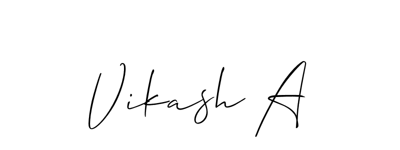 Design your own signature with our free online signature maker. With this signature software, you can create a handwritten (Allison_Script) signature for name Vikash A. Vikash A signature style 2 images and pictures png