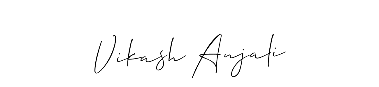 Similarly Allison_Script is the best handwritten signature design. Signature creator online .You can use it as an online autograph creator for name Vikash Anjali. Vikash Anjali signature style 2 images and pictures png