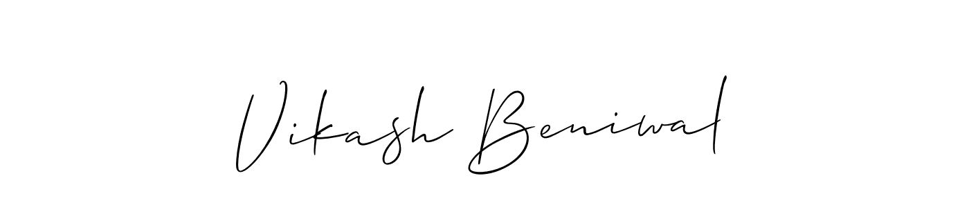 You should practise on your own different ways (Allison_Script) to write your name (Vikash Beniwal) in signature. don't let someone else do it for you. Vikash Beniwal signature style 2 images and pictures png