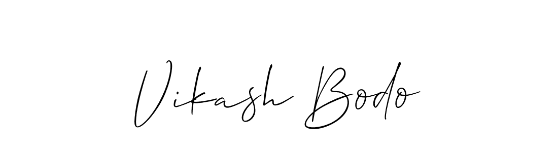Allison_Script is a professional signature style that is perfect for those who want to add a touch of class to their signature. It is also a great choice for those who want to make their signature more unique. Get Vikash Bodo name to fancy signature for free. Vikash Bodo signature style 2 images and pictures png