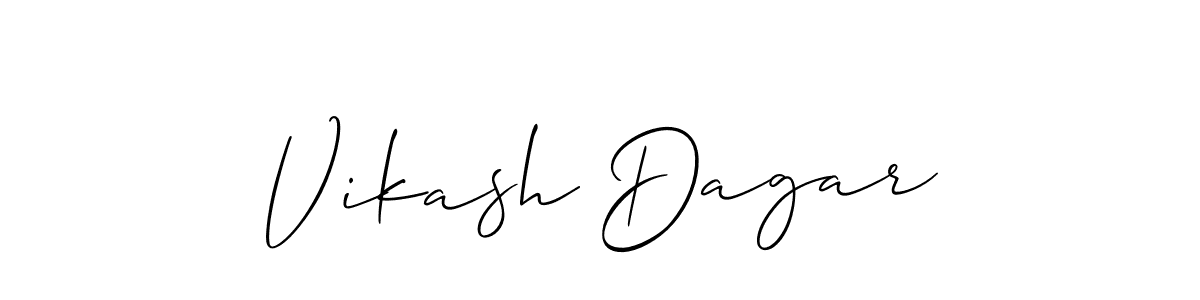 How to make Vikash Dagar signature? Allison_Script is a professional autograph style. Create handwritten signature for Vikash Dagar name. Vikash Dagar signature style 2 images and pictures png