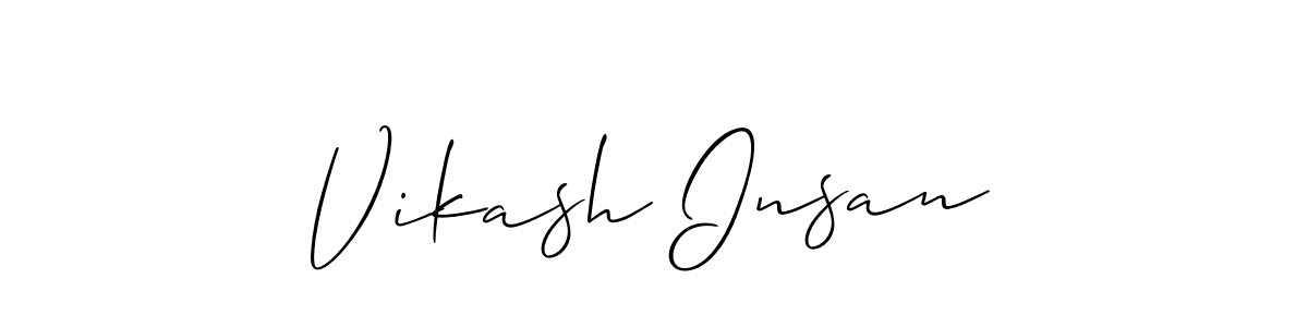 Design your own signature with our free online signature maker. With this signature software, you can create a handwritten (Allison_Script) signature for name Vikash Insan. Vikash Insan signature style 2 images and pictures png