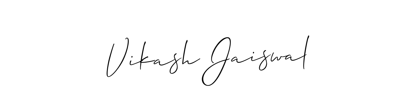 Also You can easily find your signature by using the search form. We will create Vikash Jaiswal name handwritten signature images for you free of cost using Allison_Script sign style. Vikash Jaiswal signature style 2 images and pictures png