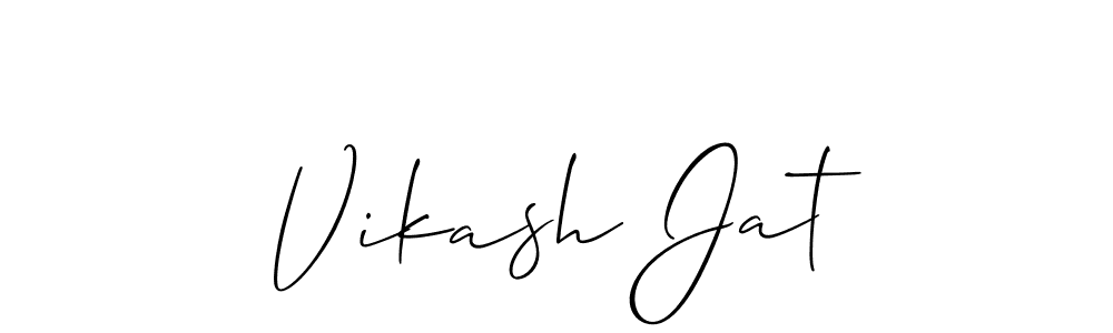 The best way (Allison_Script) to make a short signature is to pick only two or three words in your name. The name Vikash Jat include a total of six letters. For converting this name. Vikash Jat signature style 2 images and pictures png