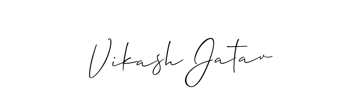 Vikash Jatav stylish signature style. Best Handwritten Sign (Allison_Script) for my name. Handwritten Signature Collection Ideas for my name Vikash Jatav. Vikash Jatav signature style 2 images and pictures png