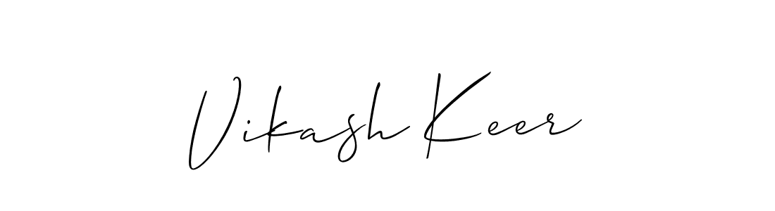 Use a signature maker to create a handwritten signature online. With this signature software, you can design (Allison_Script) your own signature for name Vikash Keer. Vikash Keer signature style 2 images and pictures png