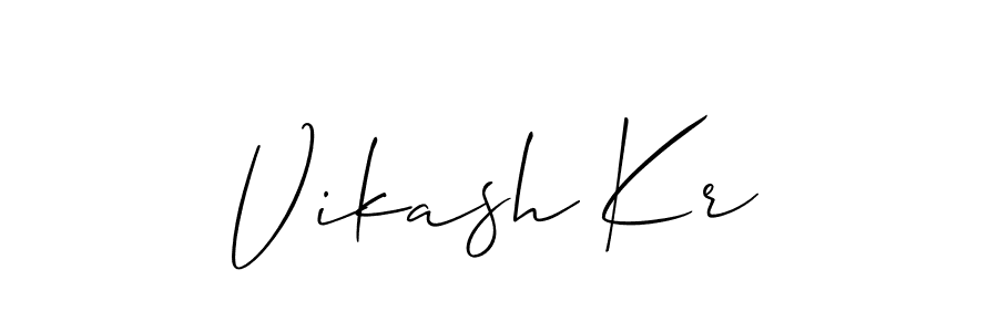 Similarly Allison_Script is the best handwritten signature design. Signature creator online .You can use it as an online autograph creator for name Vikash Kr. Vikash Kr signature style 2 images and pictures png