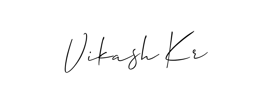 Similarly Allison_Script is the best handwritten signature design. Signature creator online .You can use it as an online autograph creator for name Vikash Kr. Vikash Kr signature style 2 images and pictures png