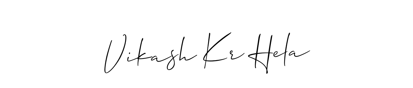 Vikash Kr Hela stylish signature style. Best Handwritten Sign (Allison_Script) for my name. Handwritten Signature Collection Ideas for my name Vikash Kr Hela. Vikash Kr Hela signature style 2 images and pictures png