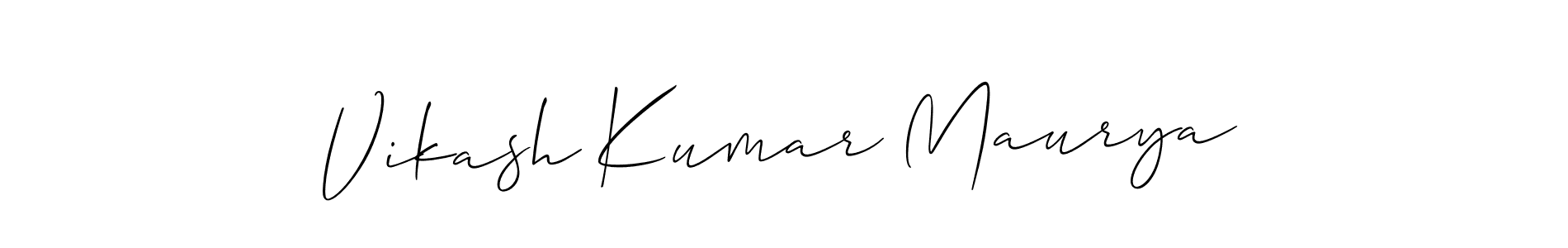 Use a signature maker to create a handwritten signature online. With this signature software, you can design (Allison_Script) your own signature for name Vikash Kumar Maurya. Vikash Kumar Maurya signature style 2 images and pictures png