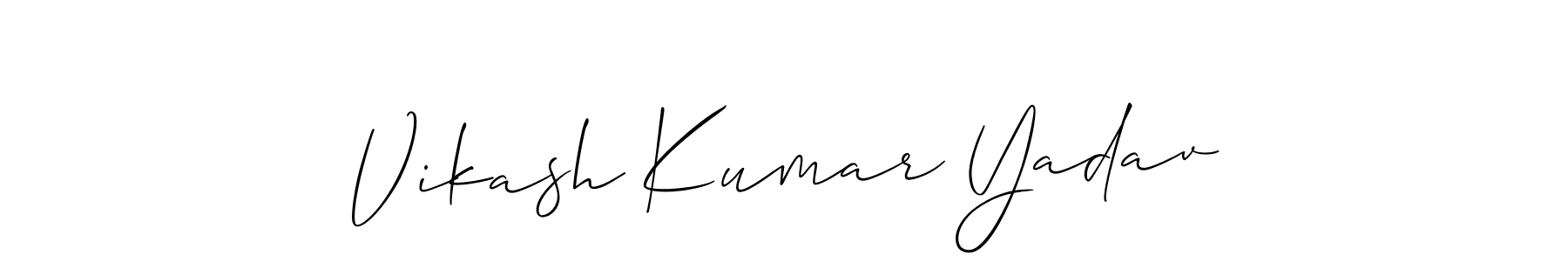 Make a beautiful signature design for name Vikash Kumar Yadav. With this signature (Allison_Script) style, you can create a handwritten signature for free. Vikash Kumar Yadav signature style 2 images and pictures png