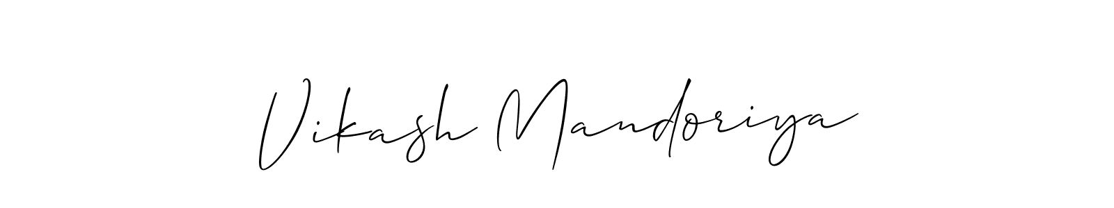 Use a signature maker to create a handwritten signature online. With this signature software, you can design (Allison_Script) your own signature for name Vikash Mandoriya. Vikash Mandoriya signature style 2 images and pictures png