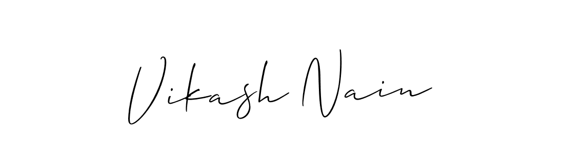 Also You can easily find your signature by using the search form. We will create Vikash Nain name handwritten signature images for you free of cost using Allison_Script sign style. Vikash Nain signature style 2 images and pictures png