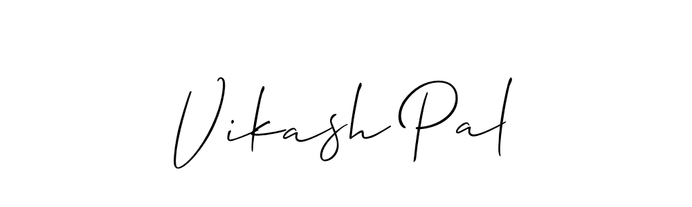 The best way (Allison_Script) to make a short signature is to pick only two or three words in your name. The name Vikash Pal include a total of six letters. For converting this name. Vikash Pal signature style 2 images and pictures png