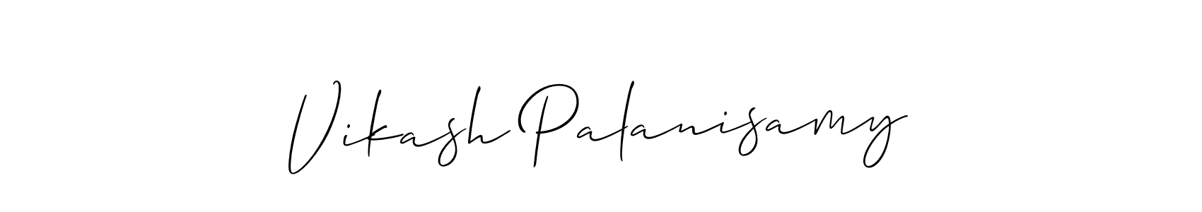 Use a signature maker to create a handwritten signature online. With this signature software, you can design (Allison_Script) your own signature for name Vikash Palanisamy. Vikash Palanisamy signature style 2 images and pictures png