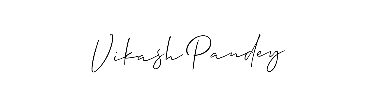 You should practise on your own different ways (Allison_Script) to write your name (Vikash Pandey) in signature. don't let someone else do it for you. Vikash Pandey signature style 2 images and pictures png