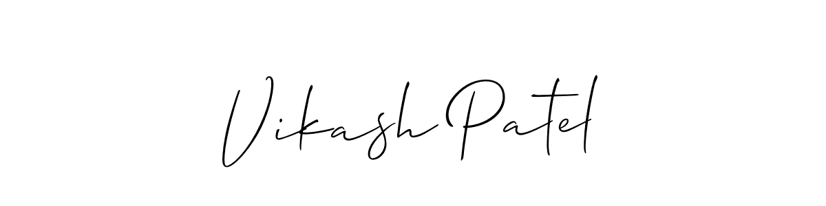 The best way (Allison_Script) to make a short signature is to pick only two or three words in your name. The name Vikash Patel include a total of six letters. For converting this name. Vikash Patel signature style 2 images and pictures png
