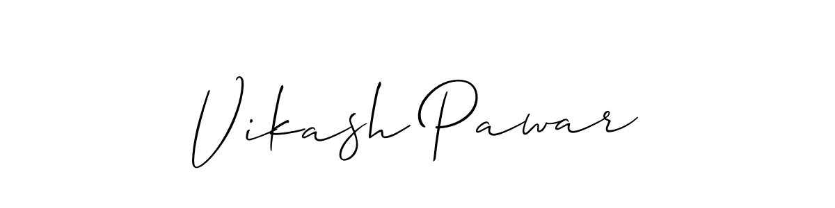 How to make Vikash Pawar name signature. Use Allison_Script style for creating short signs online. This is the latest handwritten sign. Vikash Pawar signature style 2 images and pictures png