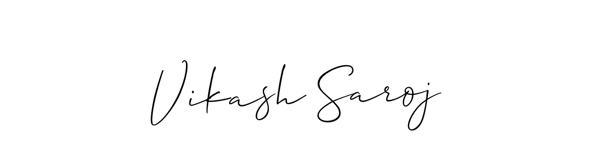 Also You can easily find your signature by using the search form. We will create Vikash Saroj name handwritten signature images for you free of cost using Allison_Script sign style. Vikash Saroj signature style 2 images and pictures png