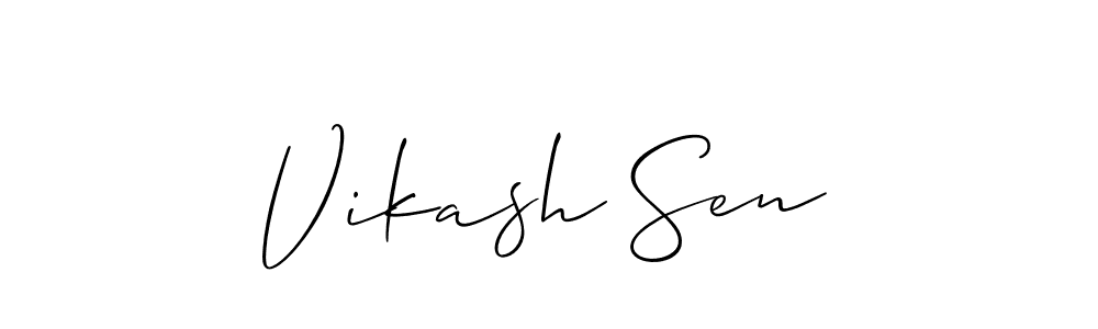 This is the best signature style for the Vikash Sen name. Also you like these signature font (Allison_Script). Mix name signature. Vikash Sen signature style 2 images and pictures png